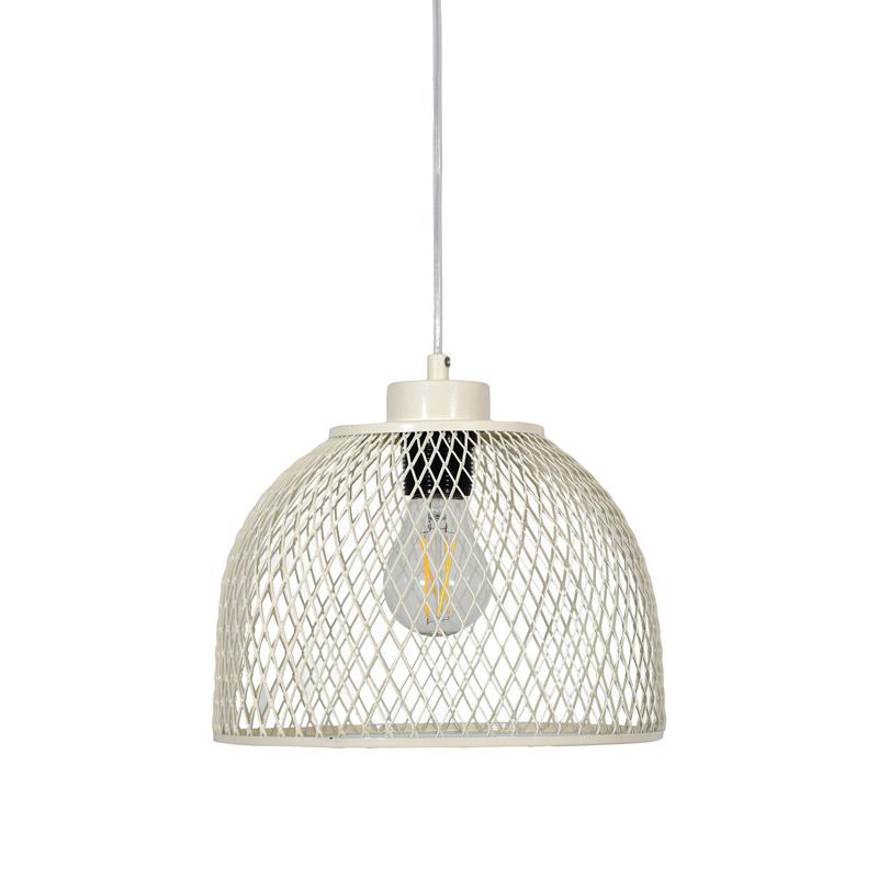 ΜΟΝΟΦΩΤΟ ΜΕΤΑΛΛΙΚΟ ΦΩΤΙΣΤΙΚΟ ΟΡΟΦΗΣ Fylliana ΜΕ ΚΑΠΕΛΟ ΠΛΕΓΜΑ ΚΡΕΜ ΧΡΩΜΑ 25x18εκ Ε27