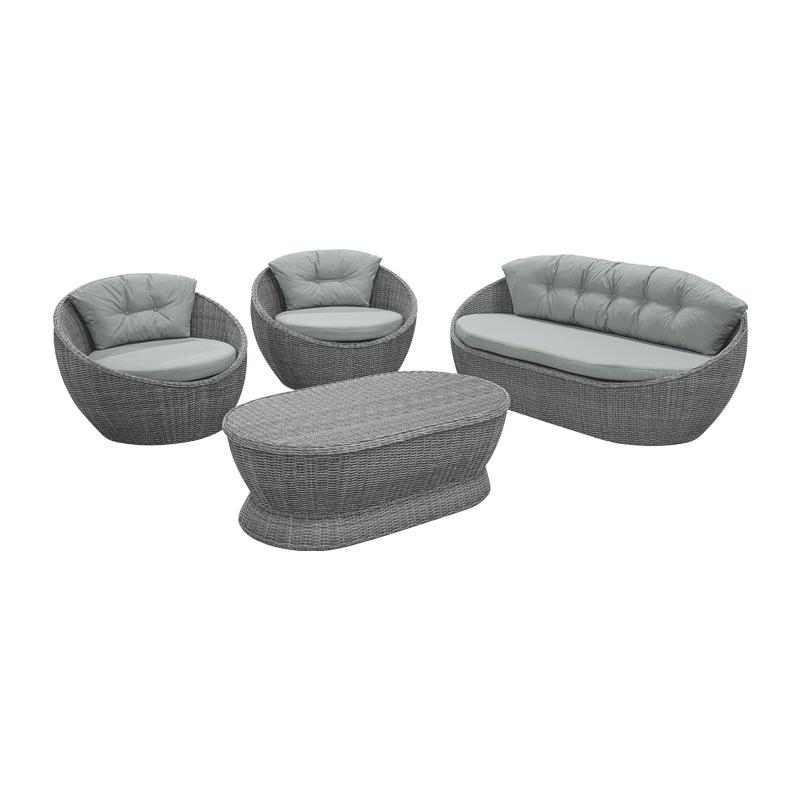 ΣΕΤ ΣΑΛΟΝΙ ΕΞΟΧΗΣ Fylliana Aluminium "Komal" ΓΚΡΙ ΧΡΩΜΑ