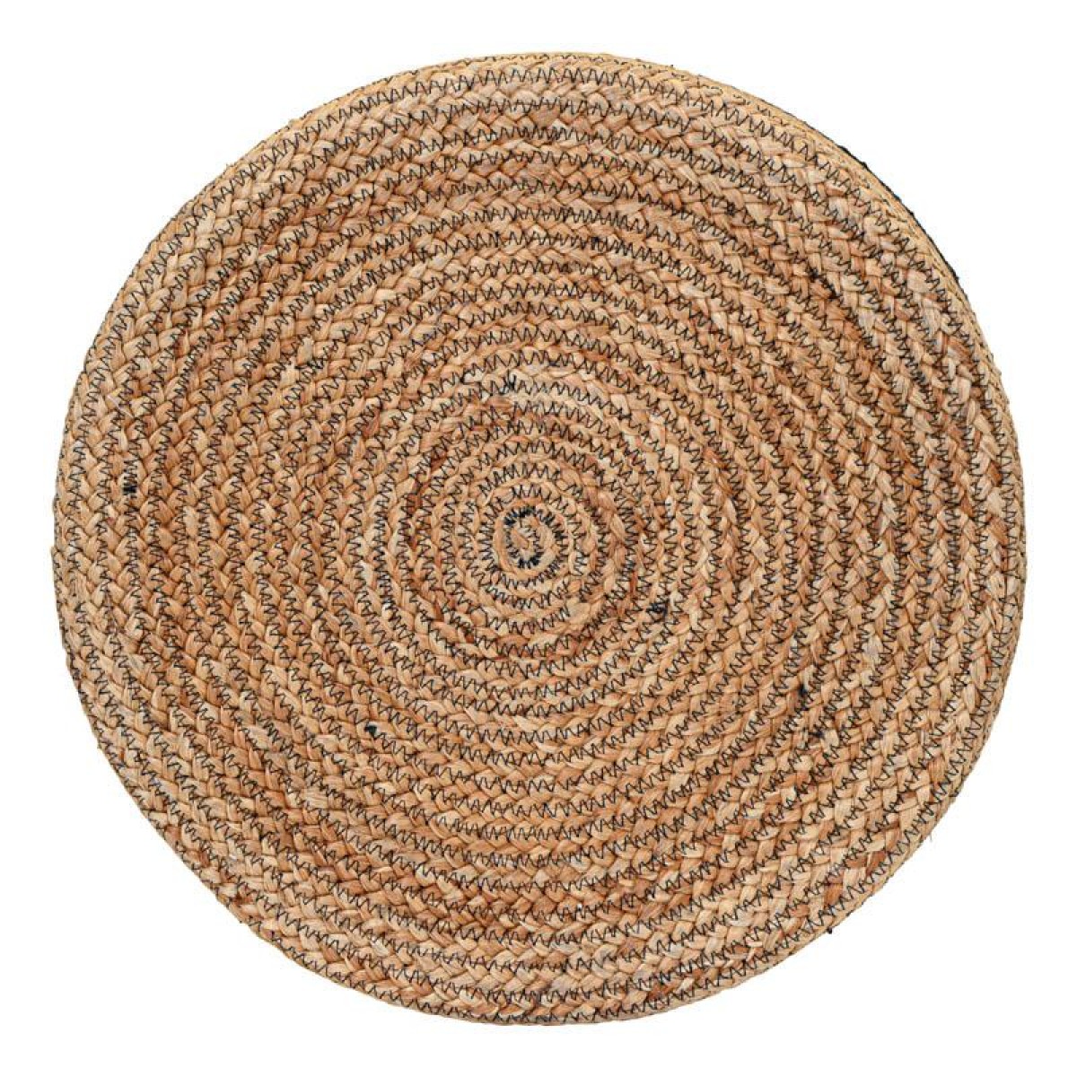 ΣΤΡΟΓΓΥΛΟ ΠΟΥΦ Fylliana Jute ΜΑΥΡΟ-ΚΑΦΕ ΧΡΩΜΑ 45x35εκ