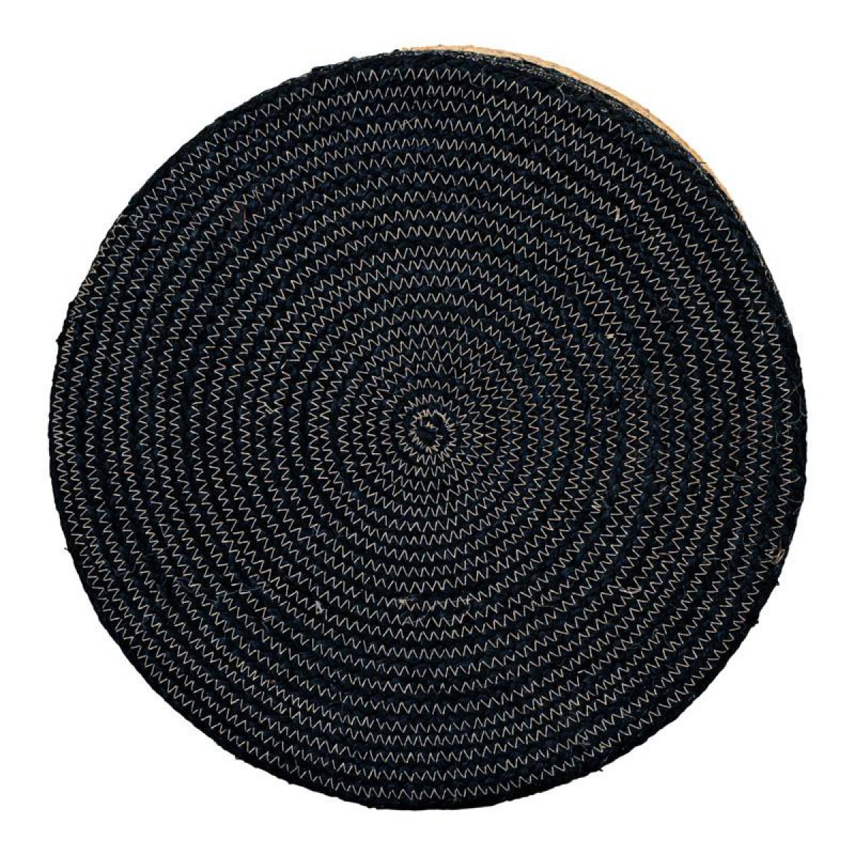 ΣΤΡΟΓΓΥΛΟ ΠΟΥΦ Fylliana Jute ΜΑΥΡΟ-ΚΑΦΕ ΧΡΩΜΑ 45x35εκ