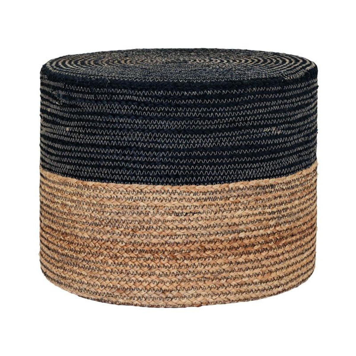 ΣΤΡΟΓΓΥΛΟ ΠΟΥΦ Fylliana Jute ΜΑΥΡΟ-ΚΑΦΕ ΧΡΩΜΑ 45x35εκ