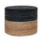 ΣΤΡΟΓΓΥΛΟ ΠΟΥΦ Fylliana Jute ΜΑΥΡΟ-ΚΑΦΕ ΧΡΩΜΑ 45x35εκ