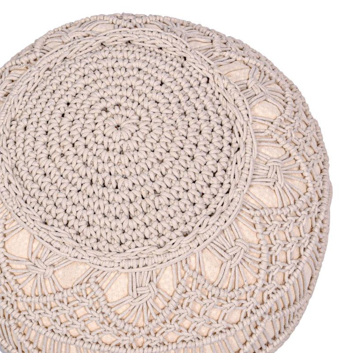 ΔΙΑΚΟΣΜΗΤΙΚΟ ΠΟΥΦ ΜΑΚΡΑΜΕ Fylliana ΦΥΣΙΚΟ ΧΡΩΜΑ 45x45x40εκ