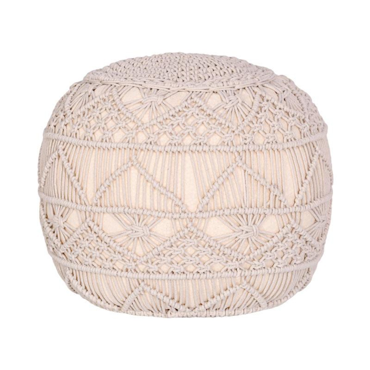 ΔΙΑΚΟΣΜΗΤΙΚΟ ΠΟΥΦ ΜΑΚΡΑΜΕ Fylliana ΦΥΣΙΚΟ ΧΡΩΜΑ 45x45x40εκ