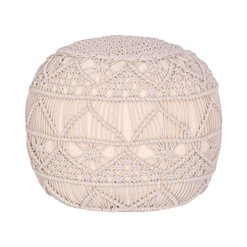 ΔΙΑΚΟΣΜΗΤΙΚΟ ΠΟΥΦ ΜΑΚΡΑΜΕ Fylliana ΦΥΣΙΚΟ ΧΡΩΜΑ 45x45x40εκ