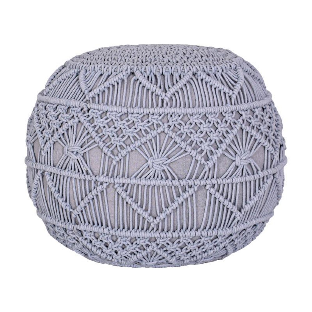 ΔΙΑΚΟΣΜΗΤΙΚΟ ΠΟΥΦ ΜΑΚΡΑΜΕ Fylliana ΑΝΟΙΧΤΟ ΓΚΡΙ ΧΡΩΜΑ 45x45x40εκ