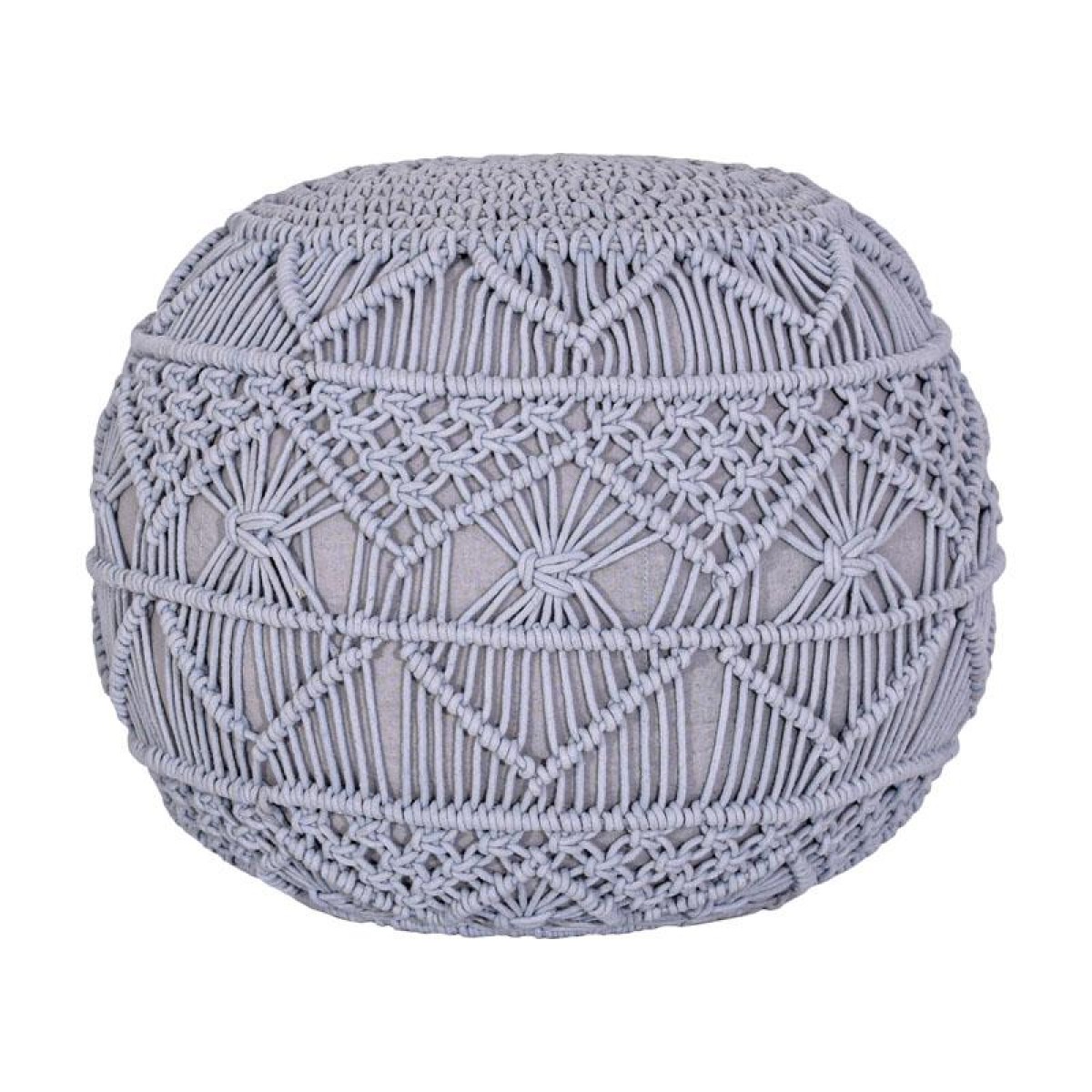 ΔΙΑΚΟΣΜΗΤΙΚΟ ΠΟΥΦ ΜΑΚΡΑΜΕ Fylliana ΑΝΟΙΧΤΟ ΓΚΡΙ ΧΡΩΜΑ 45x45x40εκ