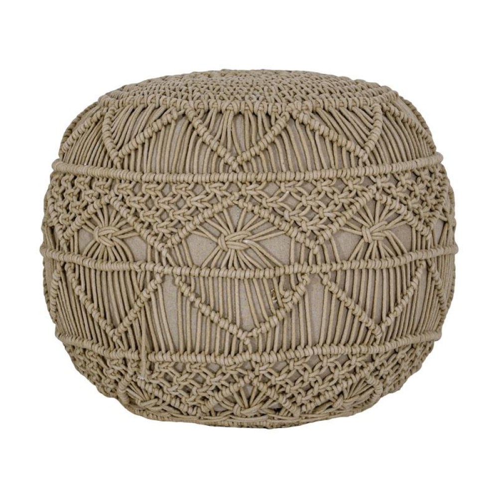 ΔΙΑΚΟΣΜΗΤΙΚΟ ΠΟΥΦ ΜΑΚΡΑΜΕ Fylliana ΜΠΕΖ ΧΡΩΜΑ 45x45x40εκ