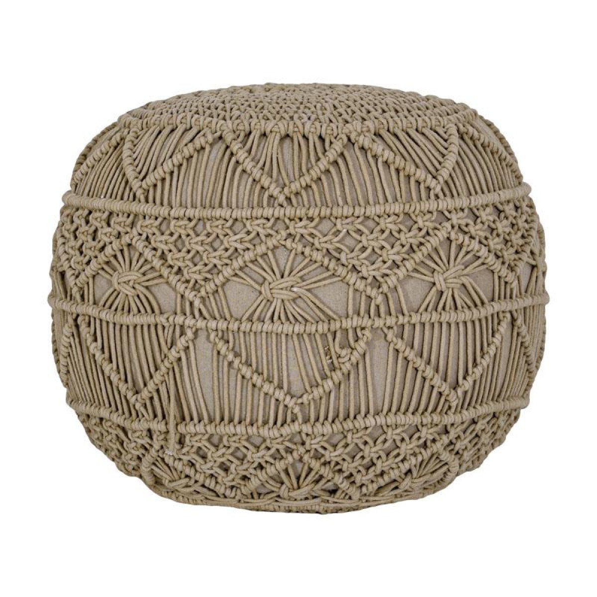 ΔΙΑΚΟΣΜΗΤΙΚΟ ΠΟΥΦ ΜΑΚΡΑΜΕ Fylliana ΜΠΕΖ ΧΡΩΜΑ 45x45x40εκ