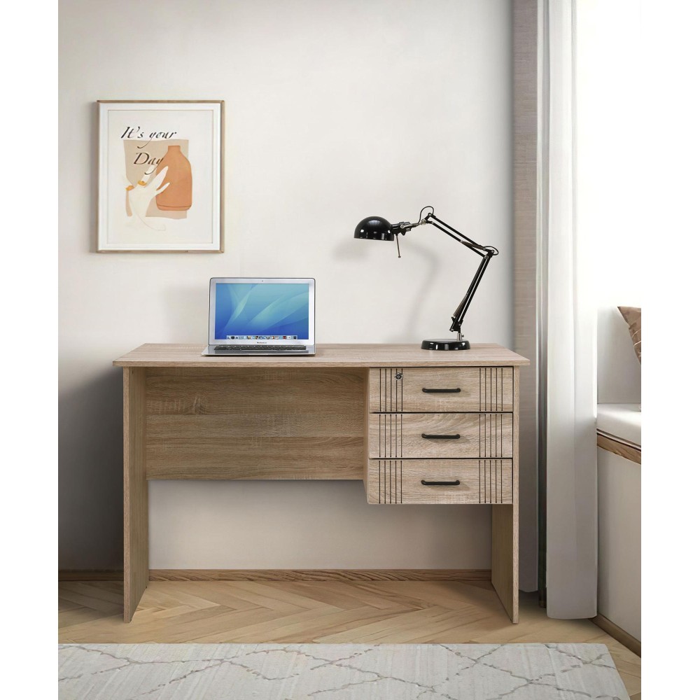 ΓΡΑΦΕΙΟ ΜΕ 3 ΣΥΡΤΑΡΙΑ Fylliana Board SONOMA ΧΡΩΜΑ 115x60x75εκ