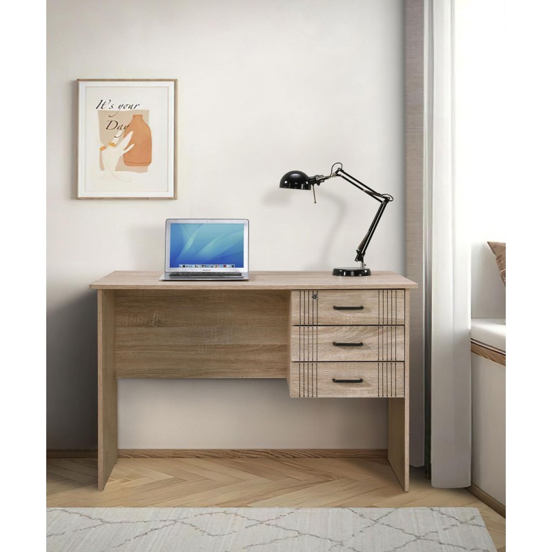 ΓΡΑΦΕΙΟ ΜΕ 3 ΣΥΡΤΑΡΙΑ Fylliana Board SONOMA ΧΡΩΜΑ 115x60x75εκ