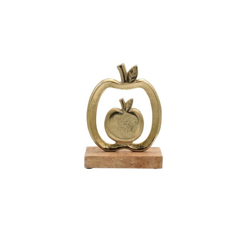 ΔΙΑΚΟΣΜΗΤΙΚΟ ΑΛΟΥΜΙΝΙΟΥ Fylliana Apple 2800 ΜΕ ΞΥΛΙΝΗ ΒΑΣΗ ΧΡΥΣΟ ΧΡΩΜΑ 12x5x17εκ
