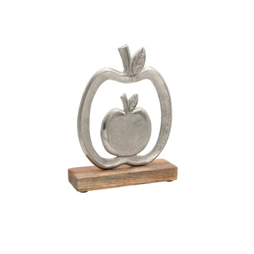 ΔΙΑΚΟΣΜΗΤΙΚΟ ΑΛΟΥΜΙΝΙΟΥ Fylliana Apple 2794 ΜΕ ΞΥΛΙΝΗ ΒΑΣΗ ΑΣΗΜΙ ΧΡΩΜΑ 15x5x20εκ