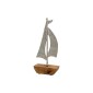 ΔΙΑΚΟΣΜΗΤΙΚΟ ΑΛΟΥΜΙΝΙΟΥ Fylliana Boat 1826 ΜΕ ΞΥΛΙΝΗ ΒΑΣH ΑΣΗΜΙ ΧΡΩΜΑ 13x4x30εκ