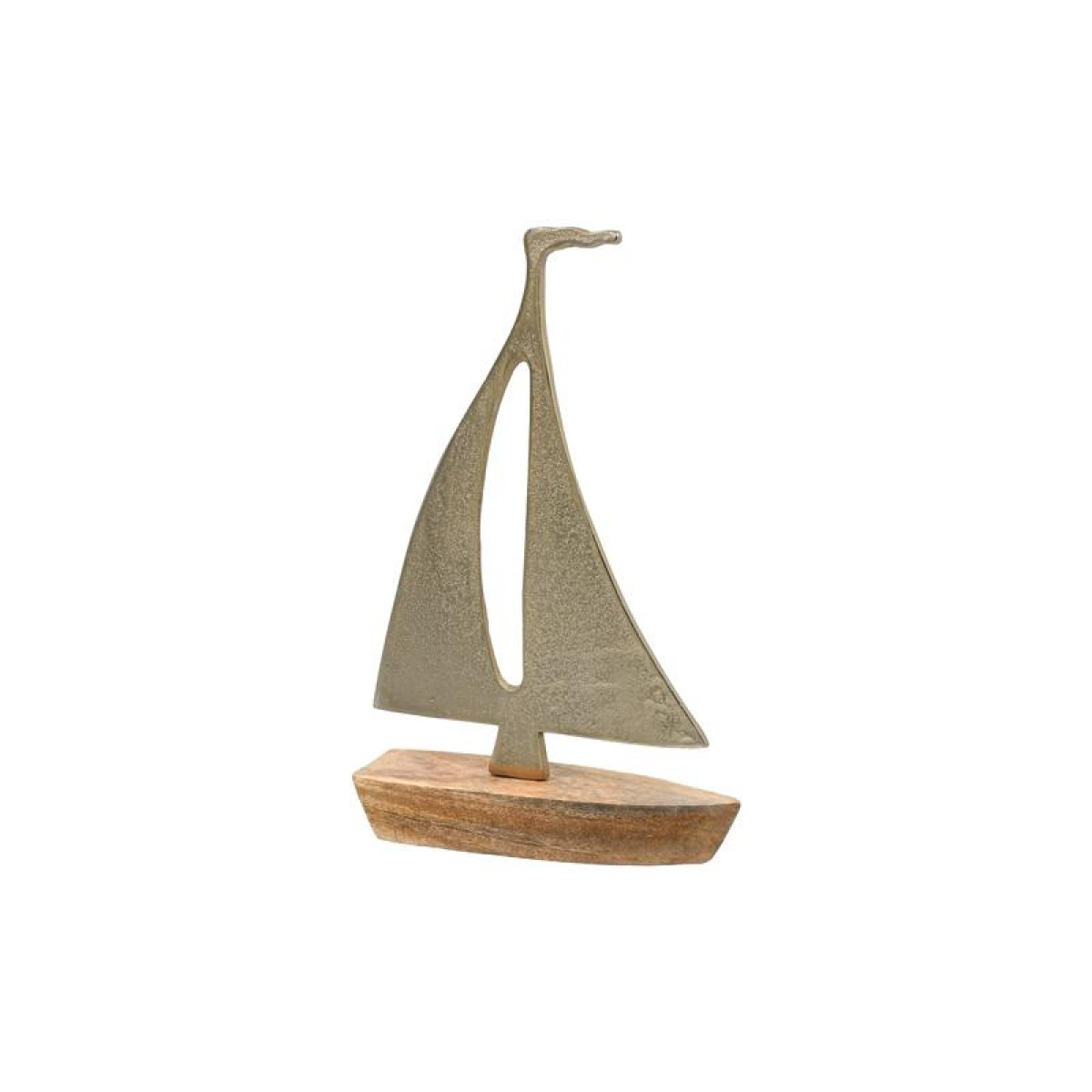 ΔΙΑΚΟΣΜΗΤΙΚΟ ΑΛΟΥΜΙΝΙΟΥ Fylliana Boat 1978 ΜΕ ΞΥΛΙΝΗ ΒΑΣH ΧΡΥΣΟ ΧΡΩΜΑ 19x6x30εκ