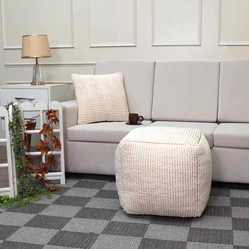 ΤΕΤΡΑΓΩΝΟ ΠΟΥΦ Fylliana FL822 IVORY ΧΡΩΜΑ 45x45x45εκ