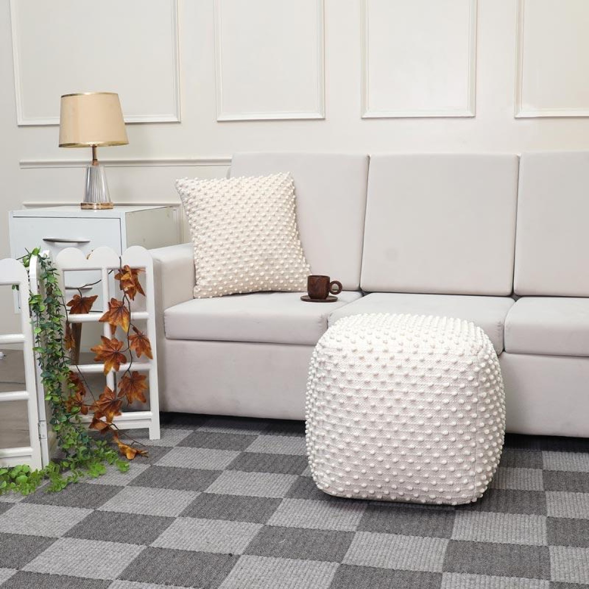 ΤΕΤΡΑΓΩΝΟ ΠΟΥΦ Fylliana FL481 IVORY ΧΡΩΜΑ 45x45x45εκ