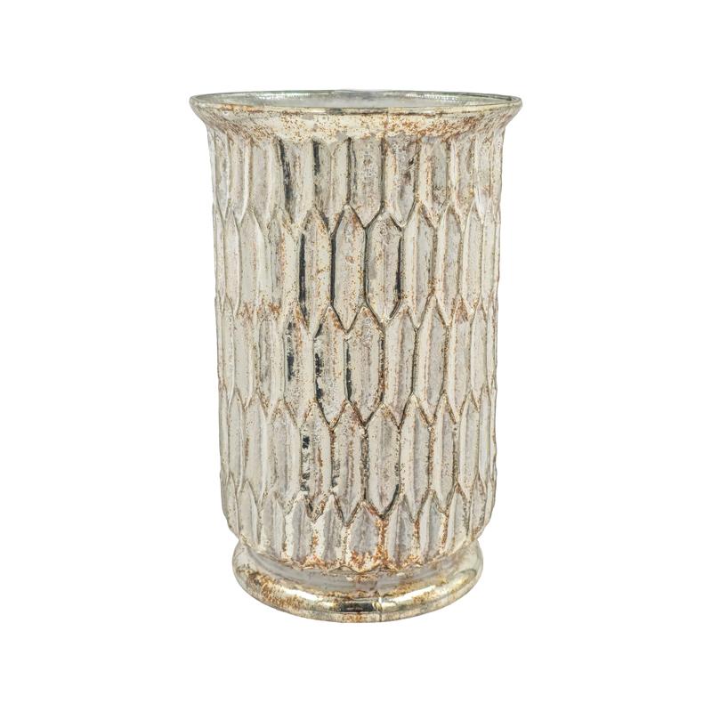 ΓΥΑΛΙΝΟ ΕΠΙΤΡΑΠΕΖΙΟ ΔΙΑΚΟΣΜΗΤΙΚΟ Fylliana FL522 COPPER-ΛΕΥΚΟ ΧΡΩΜΑ 16x25εκ