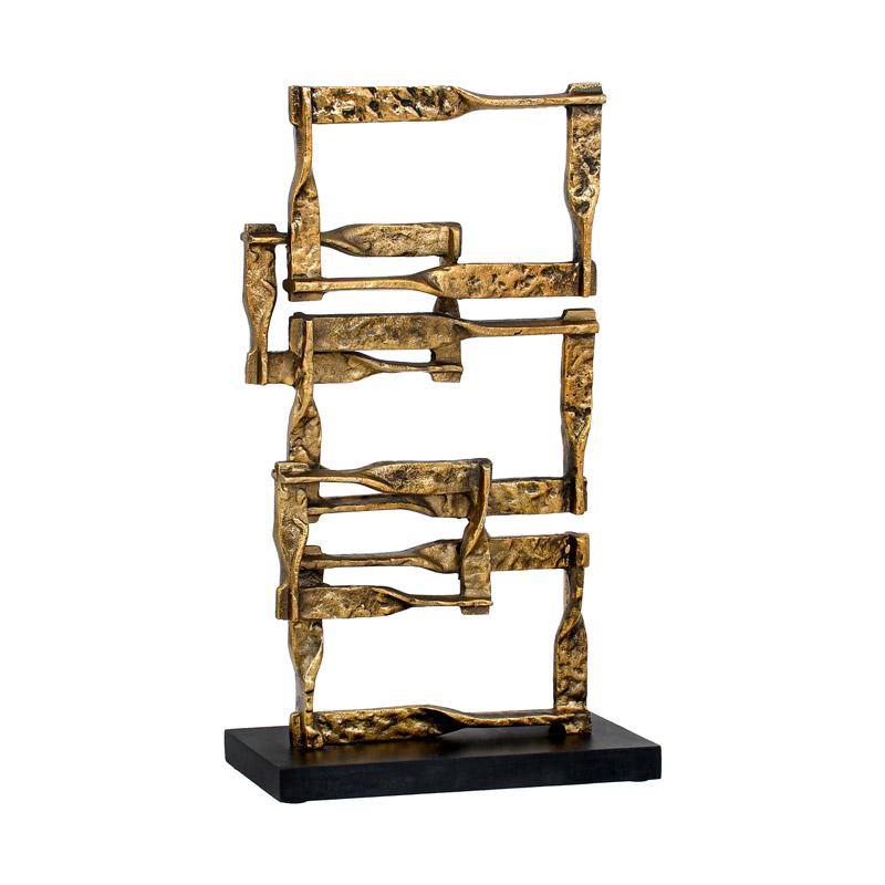 ΜΕΤΑΛΛΙΚΟ ΔΙΑΚΟΣΜΗΤΙΚΟ ΓΕΩΜΕΤΡΙΚΑ ΣΧΕΔΙΑ ΣΕ ΜΑΥΡΗ ΒΑΣΗ Fylliana FL77067 ΧΡΥΣΟ ΑΝΤΙΚΕ ΧΡΩΜΑ 25x10x44εκ