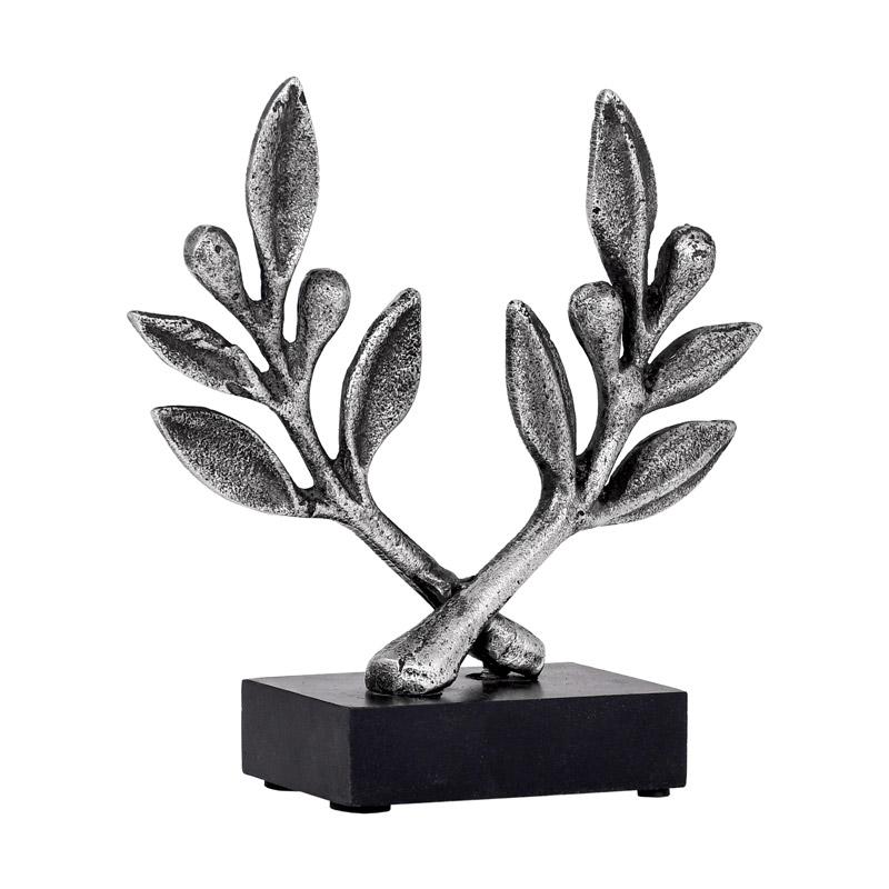 ΜΕΤΑΛΛΙΚΟ ΔΙΑΚΟΣΜΗΤΙΚΟ ΦΥΛΛΟ Fylliana FL76902 ΑΣΗΜΙ ΑΝΤΙΚΕ ΧΡΩΜΑ 18x6x18εκ