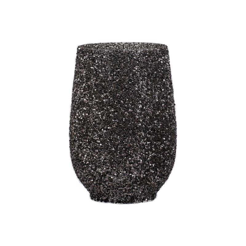 ΓΥΑΛΙΝΟ ΕΠΙΤΡΑΠΕΖΙΟ ΒΑΖΟ Fylliana Mosaic ΓΚΡΙ ΧΡΩΜΑ 18x25εκ