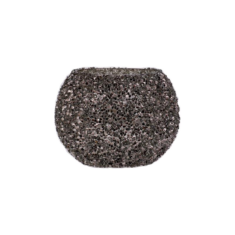 ΓΥΑΛΙΝΟ ΕΠΙΤΡΑΠΕΖΙΟ ΚΗΡΟΠΗΓΙΟ ΡΕΣΩ Fylliana Mosaic ΓΚΡΙ ΧΡΩΜΑ 13x10εκ