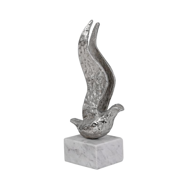 ΕΠΙΤΡΑΠΕΖΙΑ ΔΙΑΚΟΣΜΗΤΙΚΗ ΦΙΓΟΥΡΑ Fylliana Bird ΝΙΚΕΛ ΧΡΩΜΑ 11x8x27εκ