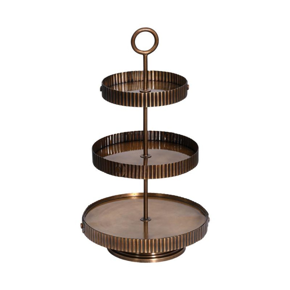 ΜΕΤΑΛΛΙΚΟΣ ΣΤΡΟΓΓΥΛΟΣ ΤΡΙΟΡΟΦΟΣ ΔΙΣΚΟΣ Fylliana FL25198 ΜΠΡΟΝΖΕ ΧΡΩΜΑ 28x51εκ