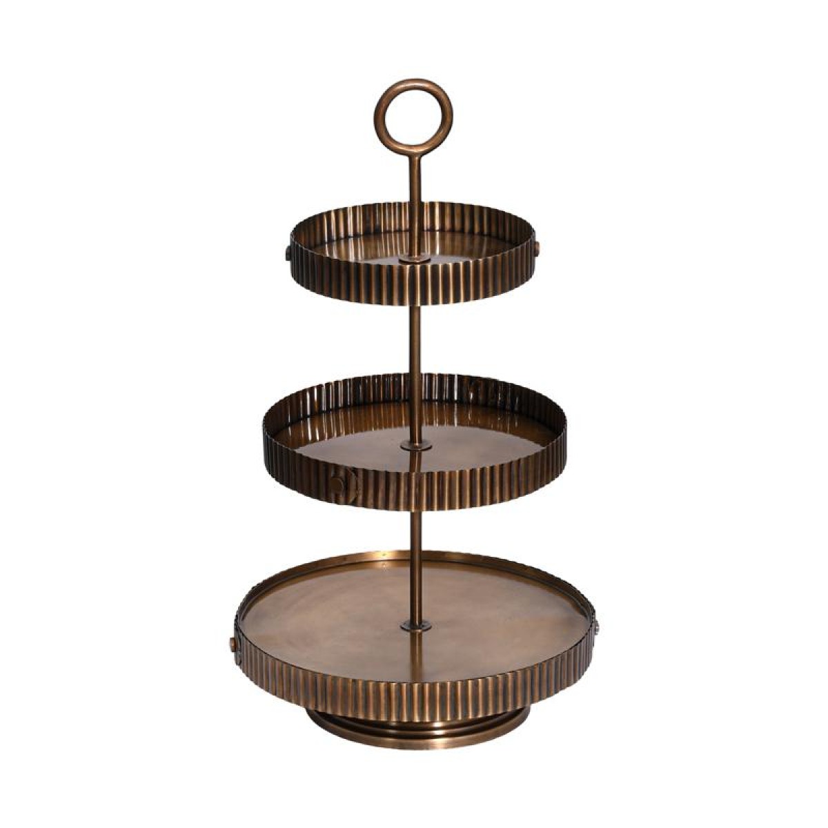 ΜΕΤΑΛΛΙΚΟΣ ΣΤΡΟΓΓΥΛΟΣ ΤΡΙΟΡΟΦΟΣ ΔΙΣΚΟΣ Fylliana FL25198 ΜΠΡΟΝΖΕ ΧΡΩΜΑ 28x51εκ