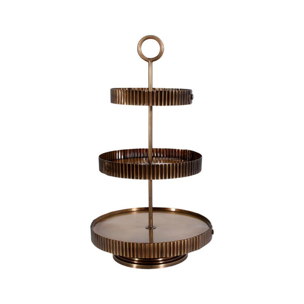 ΜΕΤΑΛΛΙΚΟΣ ΣΤΡΟΓΓΥΛΟΣ ΤΡΙΟΡΟΦΟΣ ΔΙΣΚΟΣ Fylliana FL25198 ΜΠΡΟΝΖΕ ΧΡΩΜΑ 28x51εκ