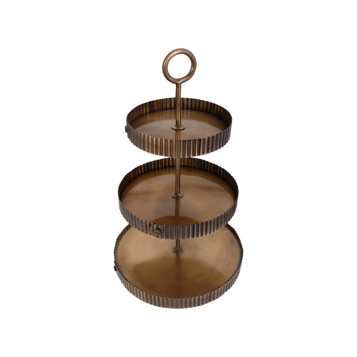 ΜΕΤΑΛΛΙΚΟΣ ΣΤΡΟΓΓΥΛΟΣ ΤΡΙΟΡΟΦΟΣ ΔΙΣΚΟΣ Fylliana FL25198 ΜΠΡΟΝΖΕ ΧΡΩΜΑ 28x51εκ