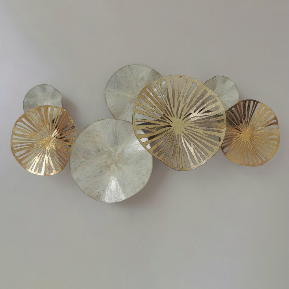 ΜΕΤΑΛΛΙΚΟ ΔΙΑΚΟΣΜΗΤΙΚΟ ΤΟΙΧΟΥ HM7177 ΧΡΥΣΟ ΛΕΥΚΟ 74x10x38Y εκ.