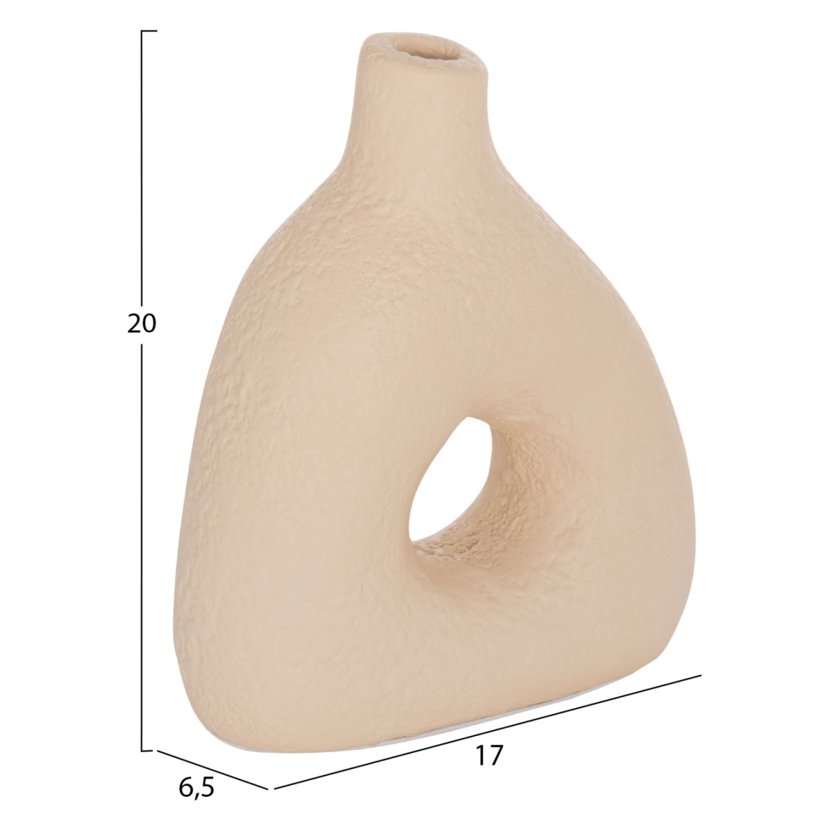 ΕΠΙΤΡΑΠΕΖΙΟ ΔΙΑΚΟΣΜΗΤΙΚΟ ΒΑΖΟ DECANT HM4667.02Μ ΤΕΡΑΚΟΤΑ ΣΕ ΚΡΕΜ--17x6.5x20Υεκ.