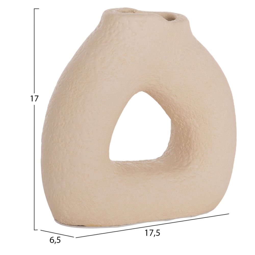 ΕΠΙΤΡΑΠΕΖΙΟ ΔΙΑΚΟΣΜΗΤΙΚΟ ΒΑΖΟ DECANT HM4667.02S ΤΕΡΑΚΟΤΑ ΣΕ ΚΡΕΜ--17.5x6.5x17Υεκ.