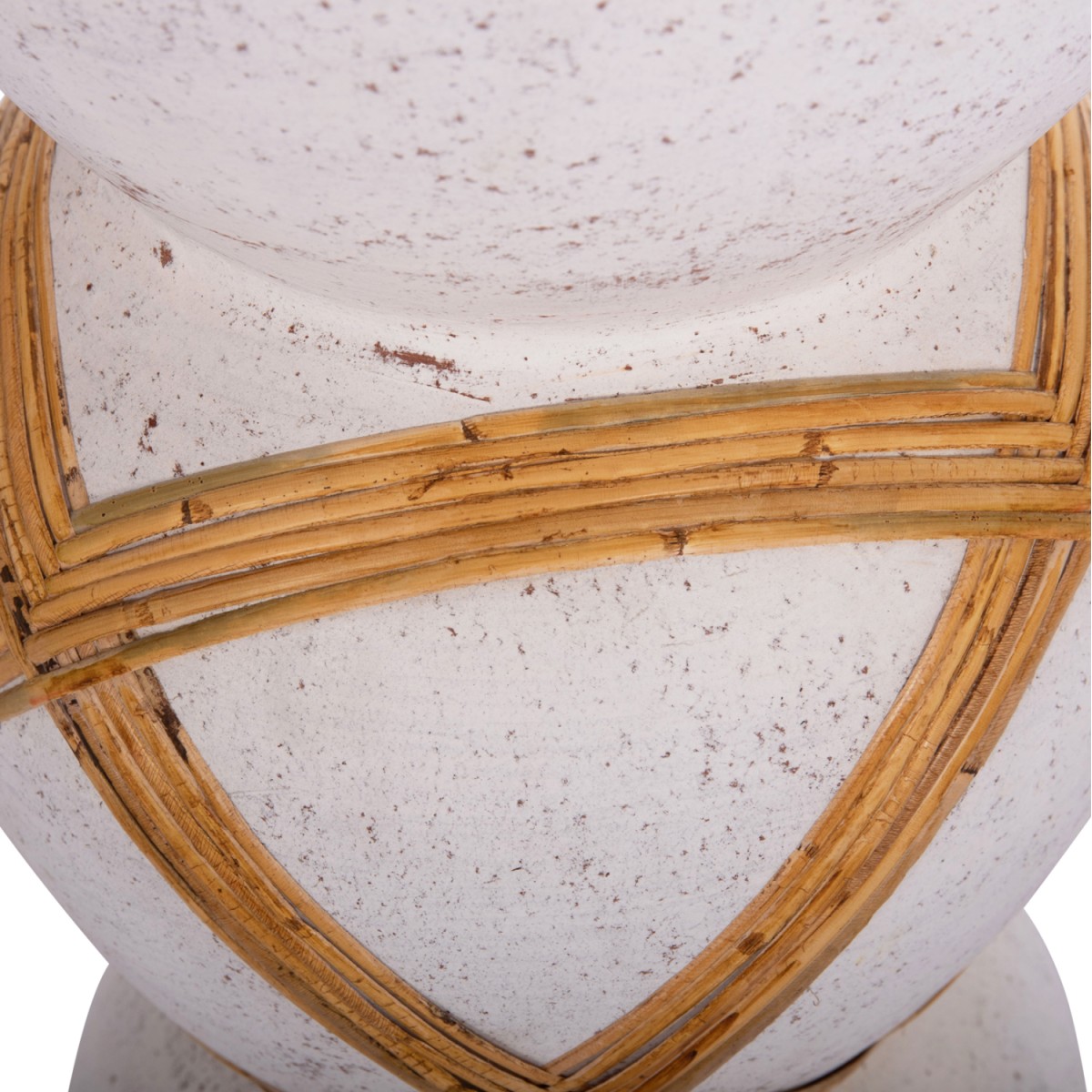 ΔΙΑΚΟΣΜΗΤΙΚΟ ΒΑΖΟ ΔΑΠΕΔΟΥ MAYNARD HM4672.02L FIBER CEMENT ΛΕΥΚΟ--RATTAN Φ32x62.5Υεκ.