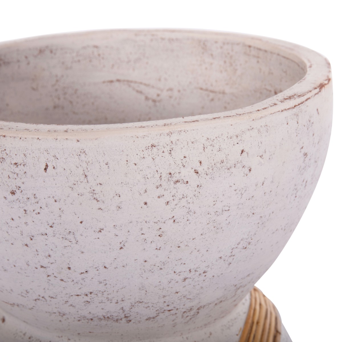 ΔΙΑΚΟΣΜΗΤΙΚΟ ΒΑΖΟ ΔΑΠΕΔΟΥ MAYNARD HM4672.02L FIBER CEMENT ΛΕΥΚΟ--RATTAN Φ32x62.5Υεκ.