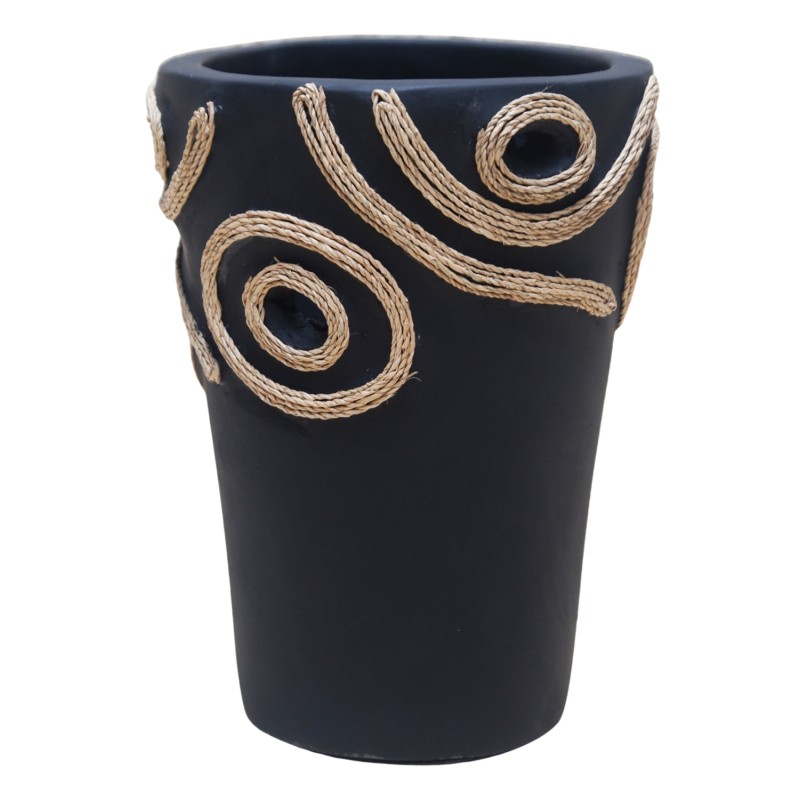 ΕΠΙΤΡΑΠΕΖΙΟ ΔΙΑΚΟΣΜΗΤΙΚΟ ΒΑΖΟ DEAN HM4677.01L ΤΕΡΑΚΟΤΑ ΣΕ ΜΑΥΡΟ--Φ22x33Υεκ.