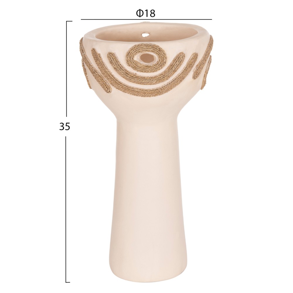 ΕΠΙΤΡΑΠΕΖΙΟ ΔΙΑΚΟΣΜΗΤΙΚΟ DEAN HM4679.02 ΚΡΕΜ ΤΕΡΑΚΟΤΑ & ΣΧΟΙΝΙ AGEL Φ18x35Υεκ