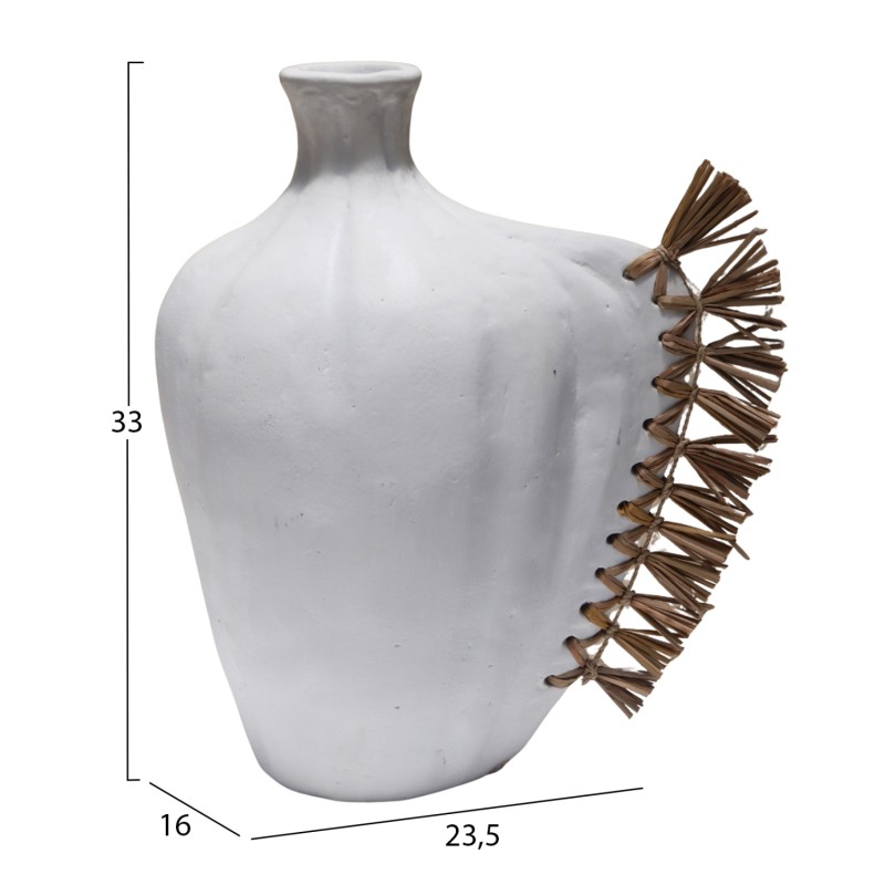 ΕΠΙΤΡΑΠΕΖΙΟ ΔΙΑΚΟΣΜΗΤΙΚΟ JEBB HM4689.02 ΛΕΥΚΗ ΤΕΡΑΚΟΤΑ & GRASS--23.5x16x33Υεκ.