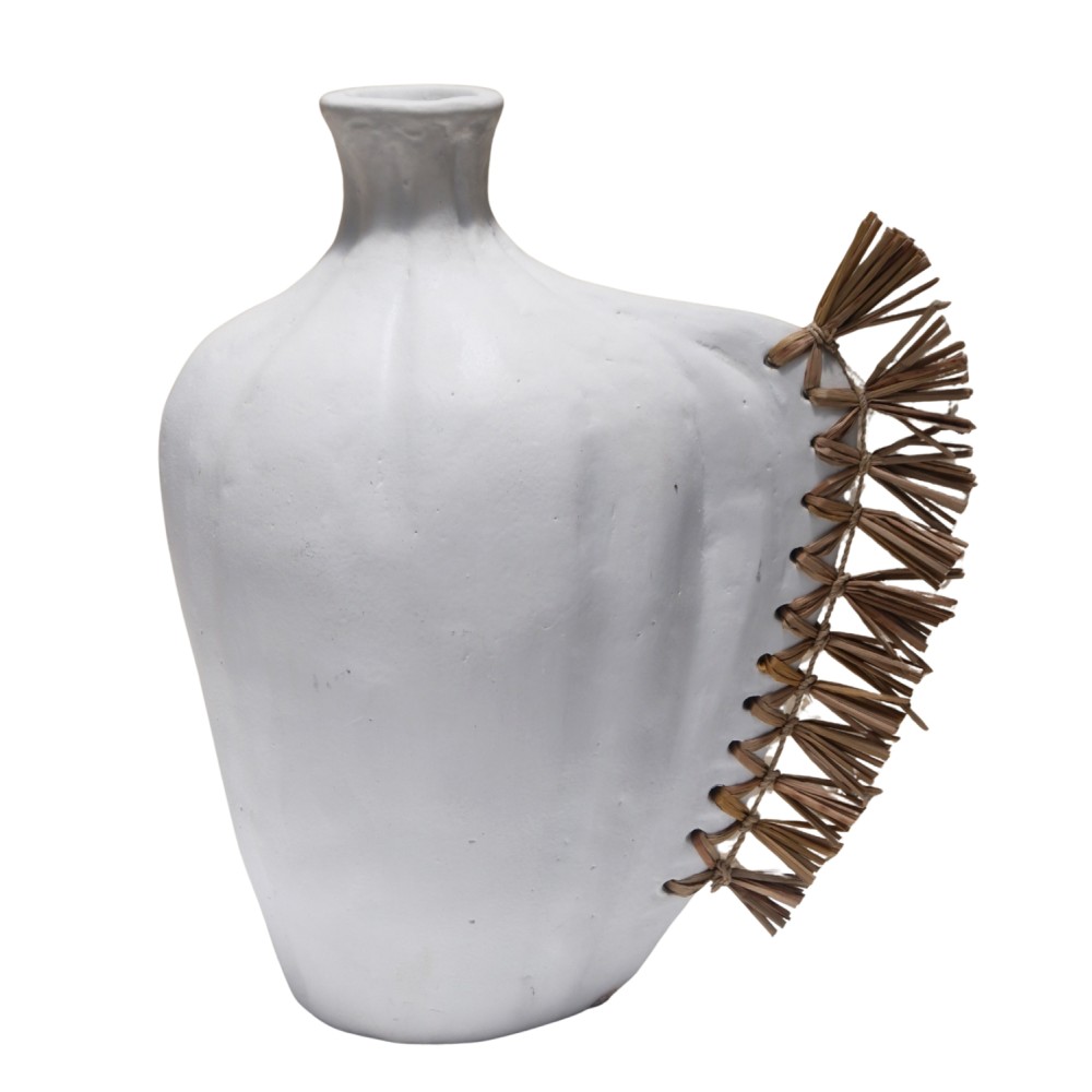 ΕΠΙΤΡΑΠΕΖΙΟ ΔΙΑΚΟΣΜΗΤΙΚΟ JEBB HM4689.02 ΛΕΥΚΗ ΤΕΡΑΚΟΤΑ & GRASS--32x15x33Υεκ.