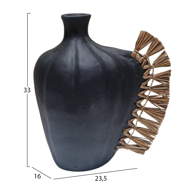 ΕΠΙΤΡΑΠΕΖΙΟ ΔΙΑΚΟΣΜΗΤΙΚΟ JEBB HM4689.01 ΜΑΥΡΗ ΤΕΡΑΚΟΤΑ & GRASS--23.5x16x33Υεκ.