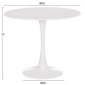ΤΡΑΠΕΖΙ ΣΤΡΟΓΓΥΛΟ BROLIN HM18141.01 MDF TOP-ΒΑΣΗ ΜΕΤΑΛΛΙΚΗ--ΛΕΥΚΟ Φ90x73Υεκ