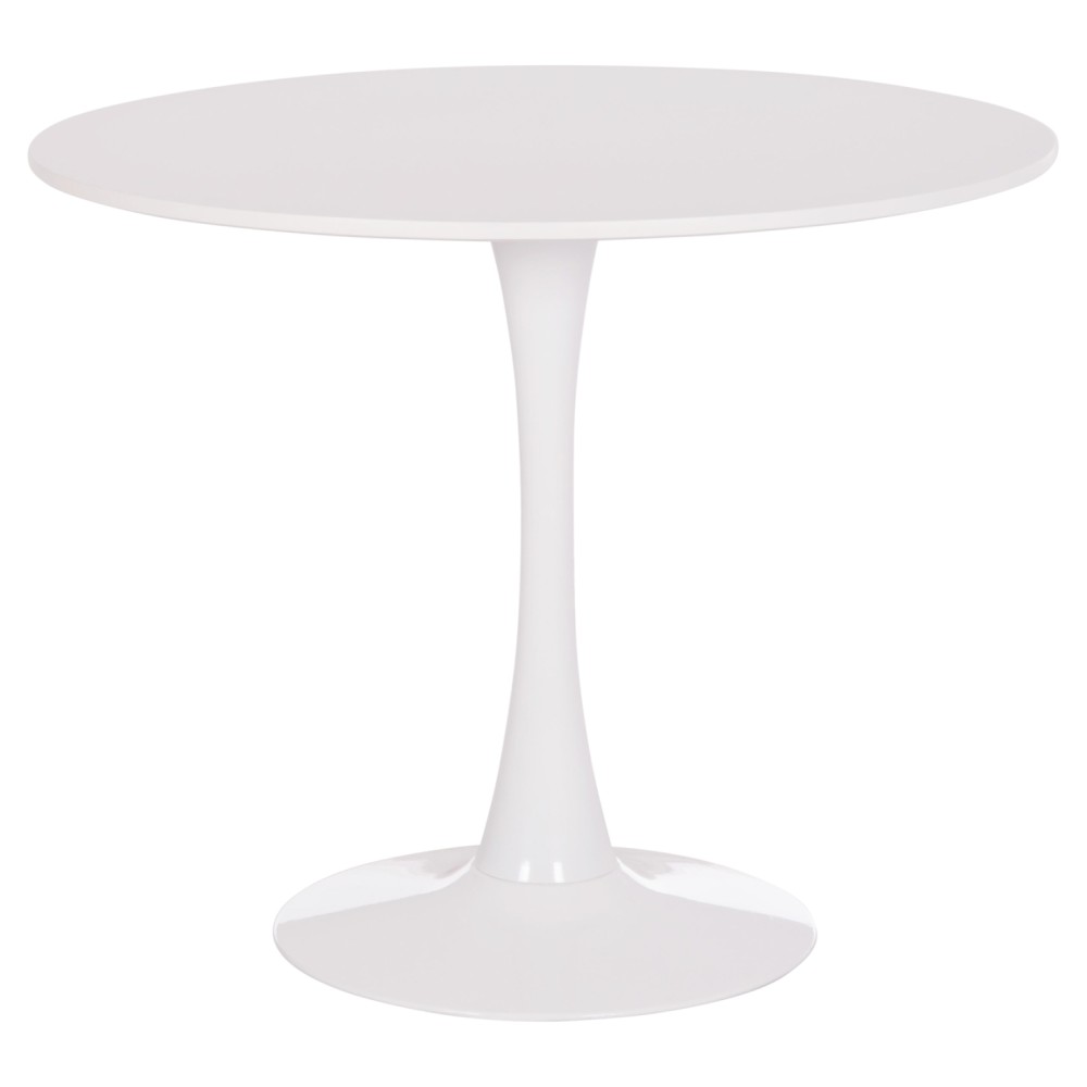 ΤΡΑΠΕΖΙ ΣΤΡΟΓΓΥΛΟ BROLIN HM18141.01 MDF TOP-ΒΑΣΗ ΜΕΤΑΛΛΙΚΗ--ΛΕΥΚΟ Φ90x73Υεκ