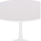 ΤΡΑΠΕΖΙ ΣΤΡΟΓΓΥΛΟ BROLIN HM18141.01 MDF TOP-ΒΑΣΗ ΜΕΤΑΛΛΙΚΗ--ΛΕΥΚΟ Φ90x73Υεκ