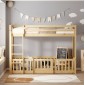 ΠΑΙΔΙΚΗ ΚΟΥΚΕΤΑ τ.MONTESSORI ΜΕ ΠΑΡΚΑΚΙ PLAYKID HM703.01 ΞΥΛΟ ΠΕΥΚΟΥ ΦΥΣΙΚΟ ΓΙΑ 190x90εκ