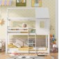 ΠΑΙΔΙΚΗ ΚΟΥΚΕΤΑ ΣΠΙΤΑΚΙ  τ.MONTESSORI HOOD HM705.03 ΞΥΛΟ ΠΕΥΚΟΥ ΣΕ ΛΕΥΚΟ-ΣΤΡΩΜΑΤΑ 190x90εκ