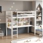ΠΑΙΔΙΚH KOYKETA τ.MONTESSORI ΜΕ ΓΡΑΦΕΙΟ & ΒΙΒΛΙΟΘΗΚΗ LIBRO HM708.03 ΞΥΛΟ ΠΕΥΚΟΥ ΛΕΥΚΟ- 90x190εκ