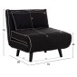ΠΟΛΥΘΡΟΝΑ ΚΡΕΒΑΤΙ BRAXTON HM8425.03 ΜΑΥΡΟ ΥΦΑΣΜΑ 78x88x78Υεκ.