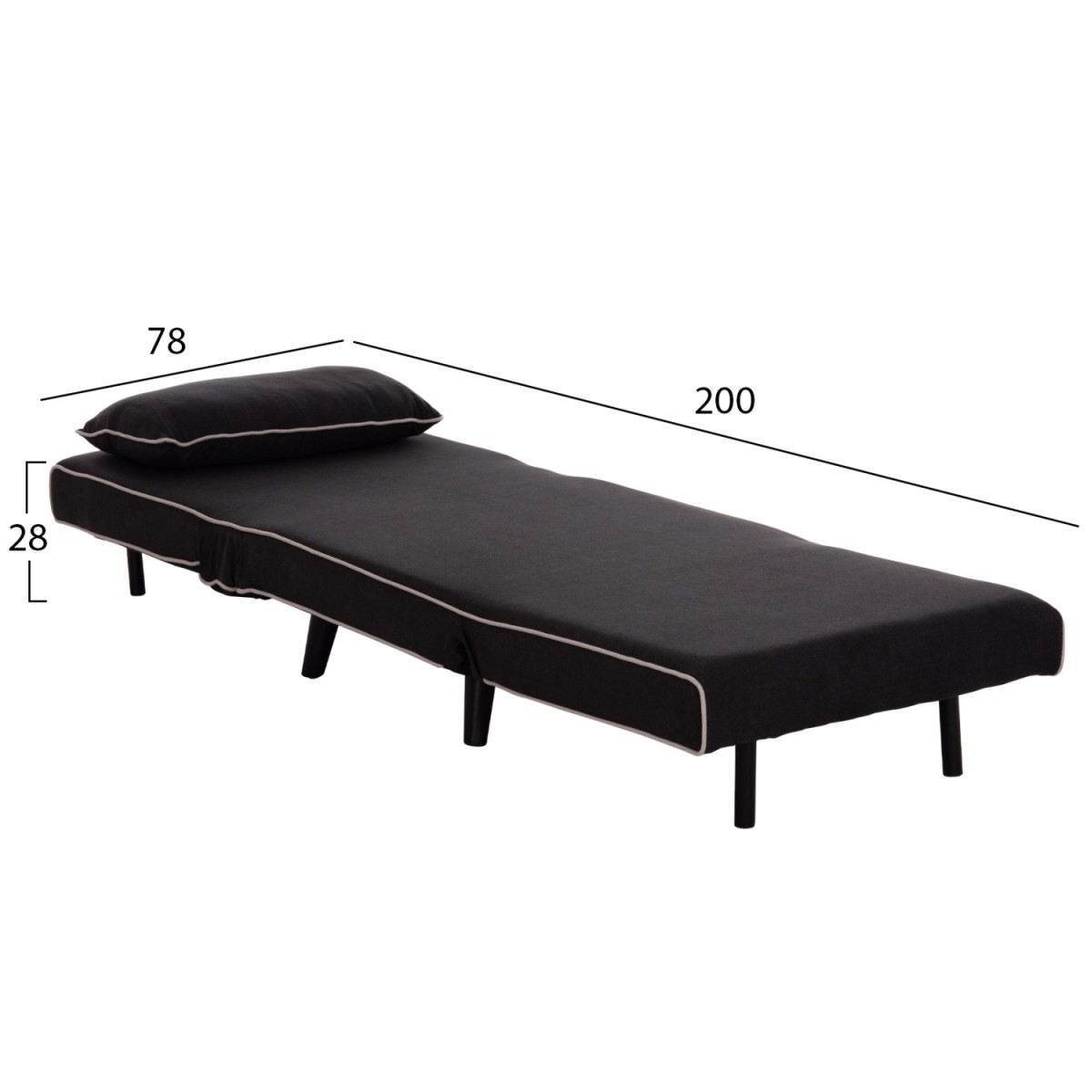 ΠΟΛΥΘΡΟΝΑ ΚΡΕΒΑΤΙ BRAXTON HM8425.03 ΜΑΥΡΟ ΥΦΑΣΜΑ 78x88x78Υεκ.
