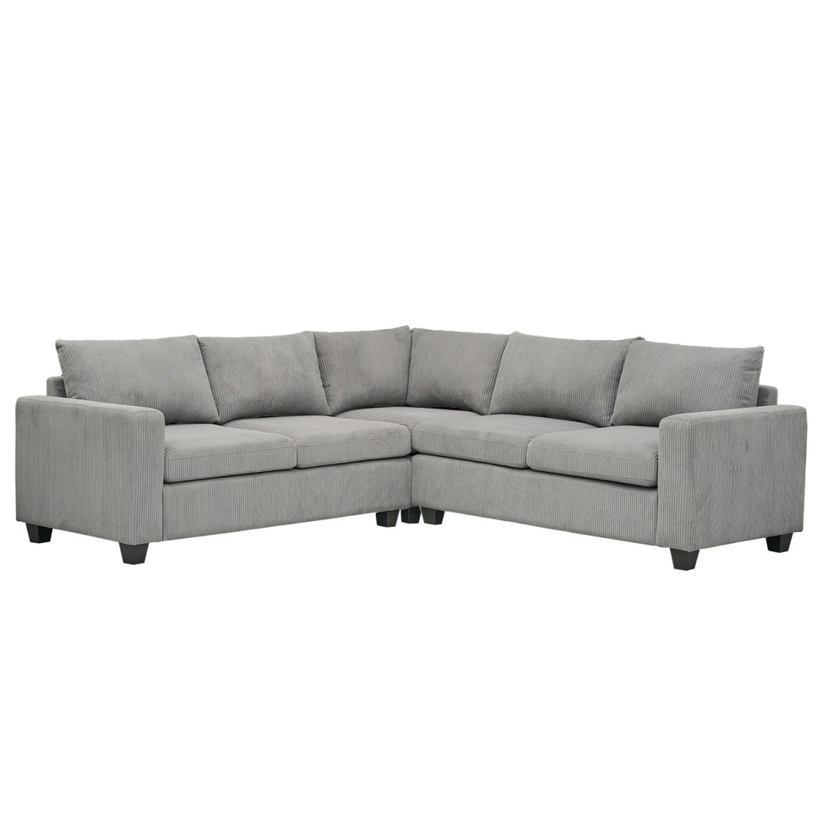 ΓΩΝΙΑΚΟΣ ΚΑΝΑΠΕΣ CALDER HM3286.01 ΓΚΡΙ ΥΦΑΣΜΑ 254x254x90(κάθισμα)x91Υεκ.